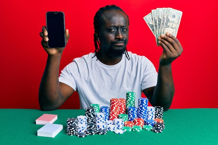 Mobile phone screen showing live casino table interface